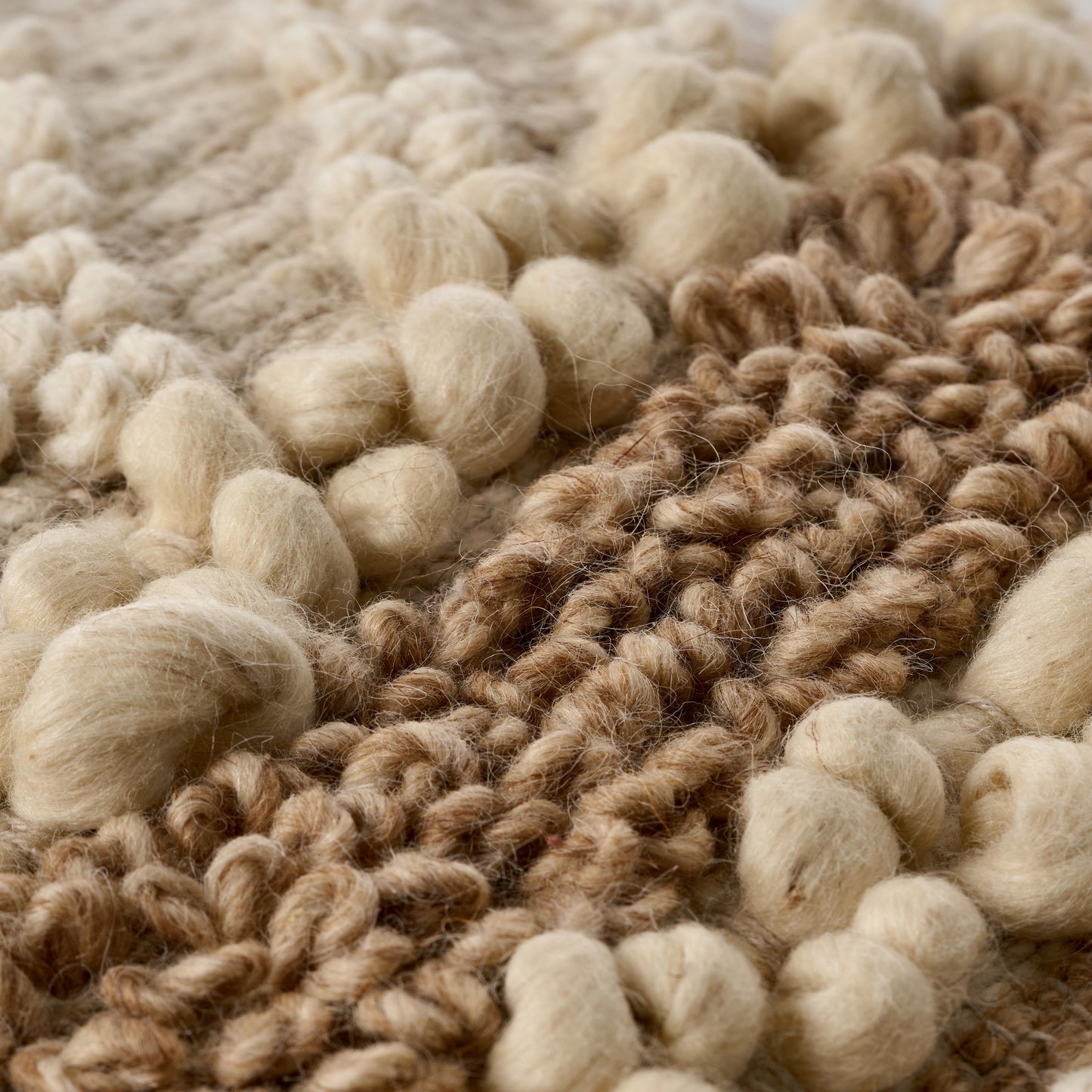 Katiya Contemporary Wool and Cotton Pouf Ottoman