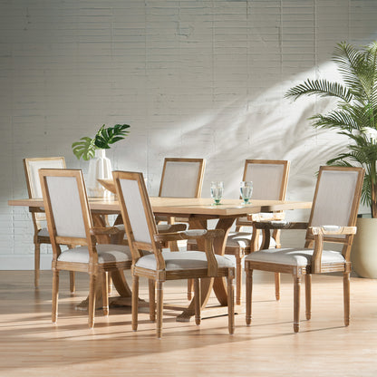 Ashlyn French Country Wood 7-Piece Expandable Dining Set