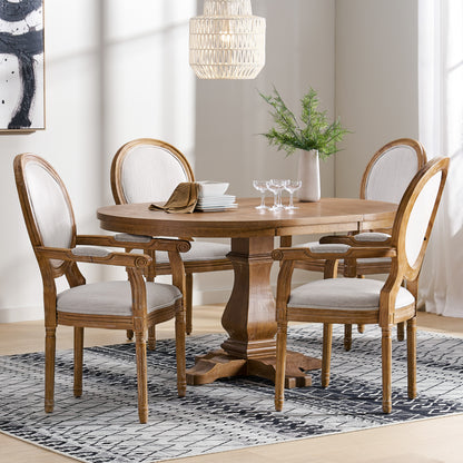 Aisenbrey French Country Wood 5-Piece Expandable Oval Dining Set