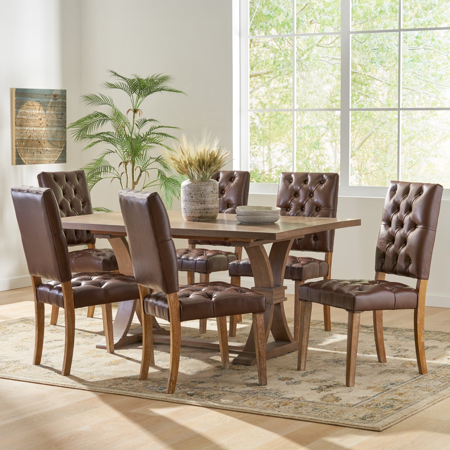 Welby Contemporary Tufted Dining Chairs, Set of 6