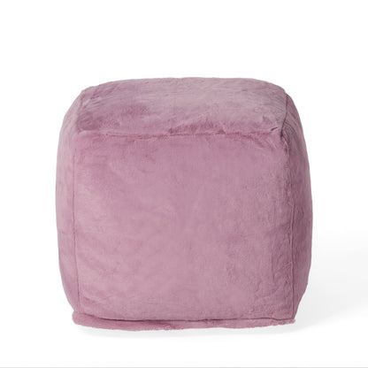 Pickerel Modern Glam Faux Fur Cube Pouf