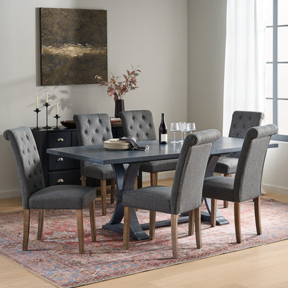 Larkspur Contemporary Fabric Tufted Dining Chairs, Set of 6