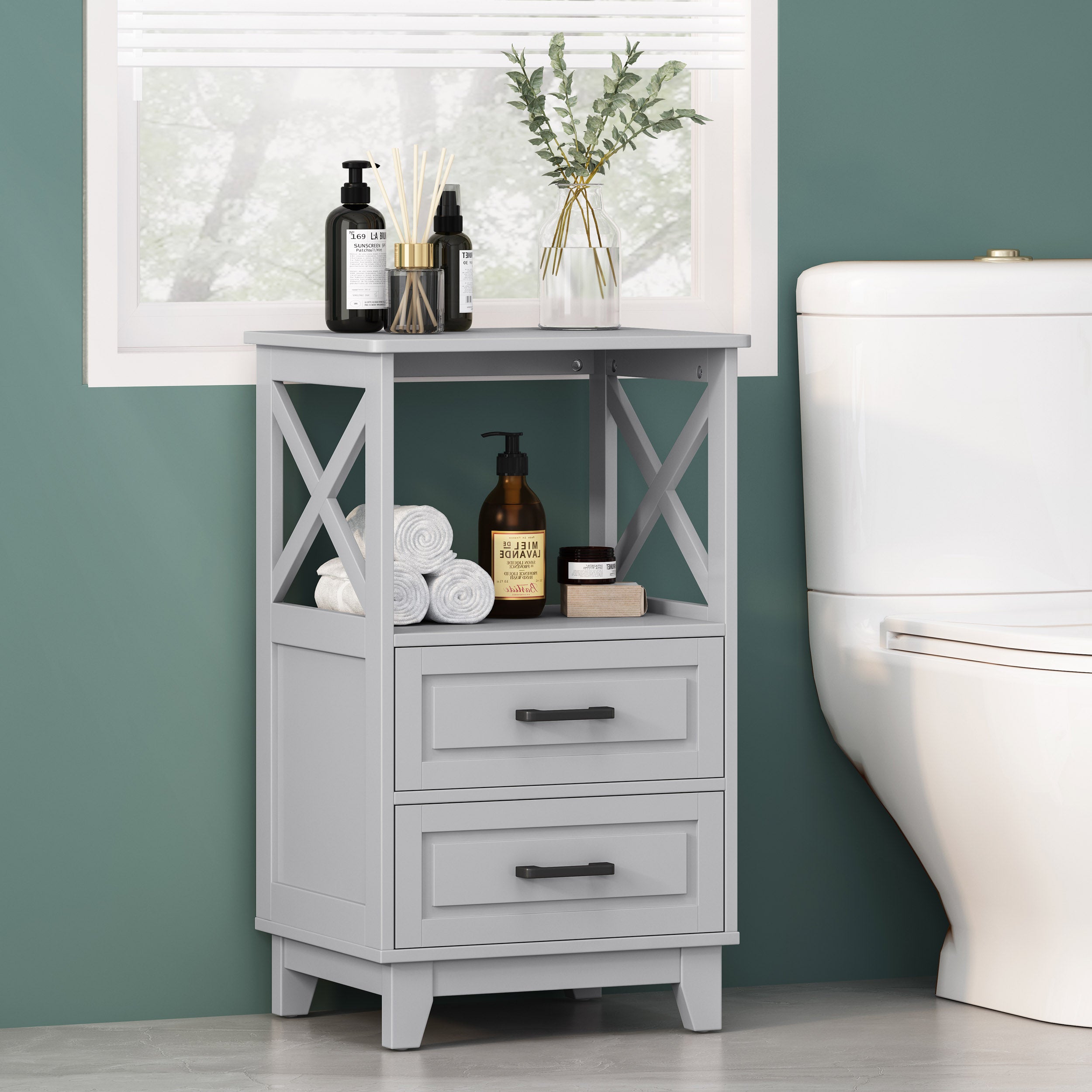 McCusker Modern Bathroom Storage Cabinet with Drawers – GDFStudio