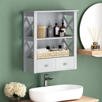 Lewis Modern Wall-Mounted Bathroom Storage Cabinet with Drawers