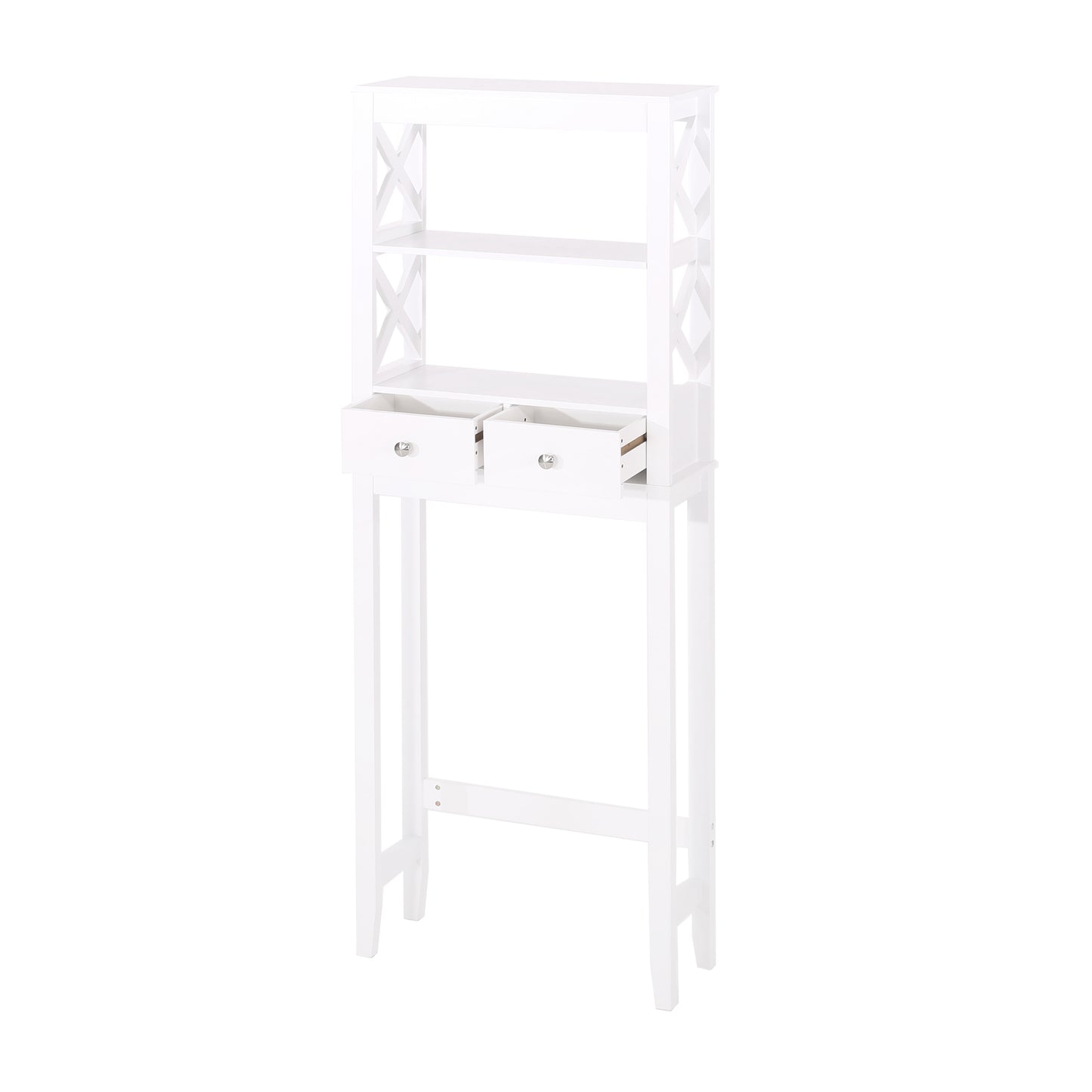 Lewis Modern Over-the-Toilet Storage Rack with Drawers