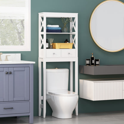 Lewis Modern Over-the-Toilet Storage Rack with Drawers