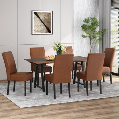Percival Contemporary Upholstered T-Stitch Dining Chairs, Set of 6