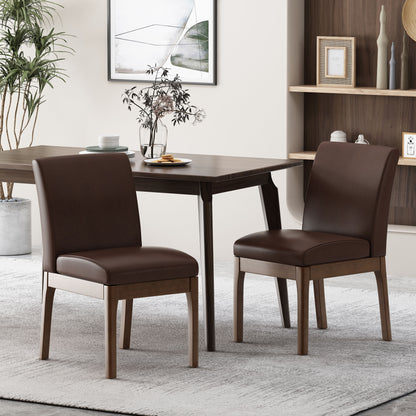 Hampton Mid Century Modern Upholstered Dining Chairs, Set of 2