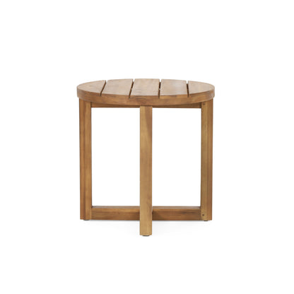 Hobbs Outdoor Acacia Wood Circular Side Table, Teak