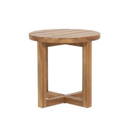 Hobbs Outdoor Acacia Wood Circular Side Table, Teak