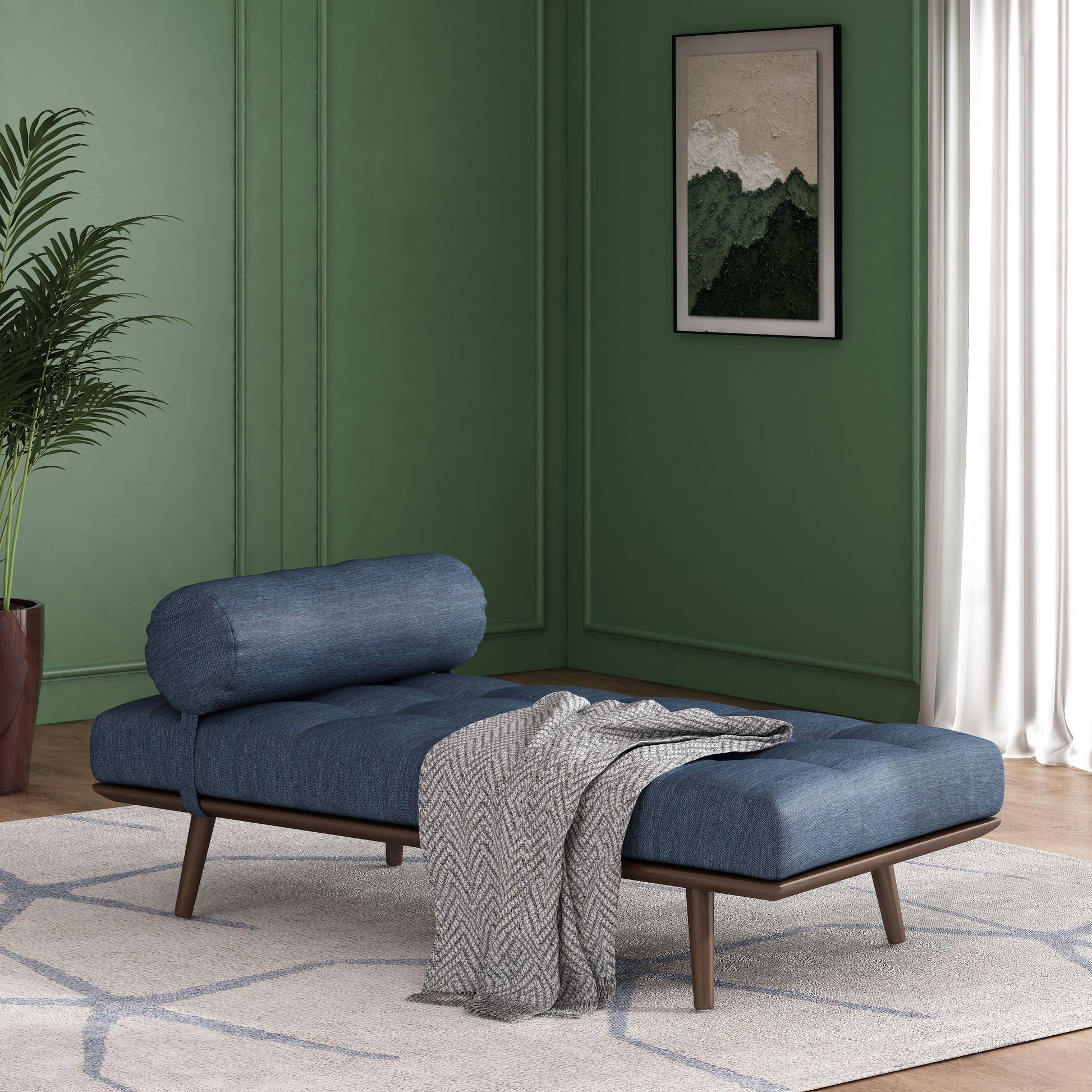 Fabric Tufted Chaise Lounge