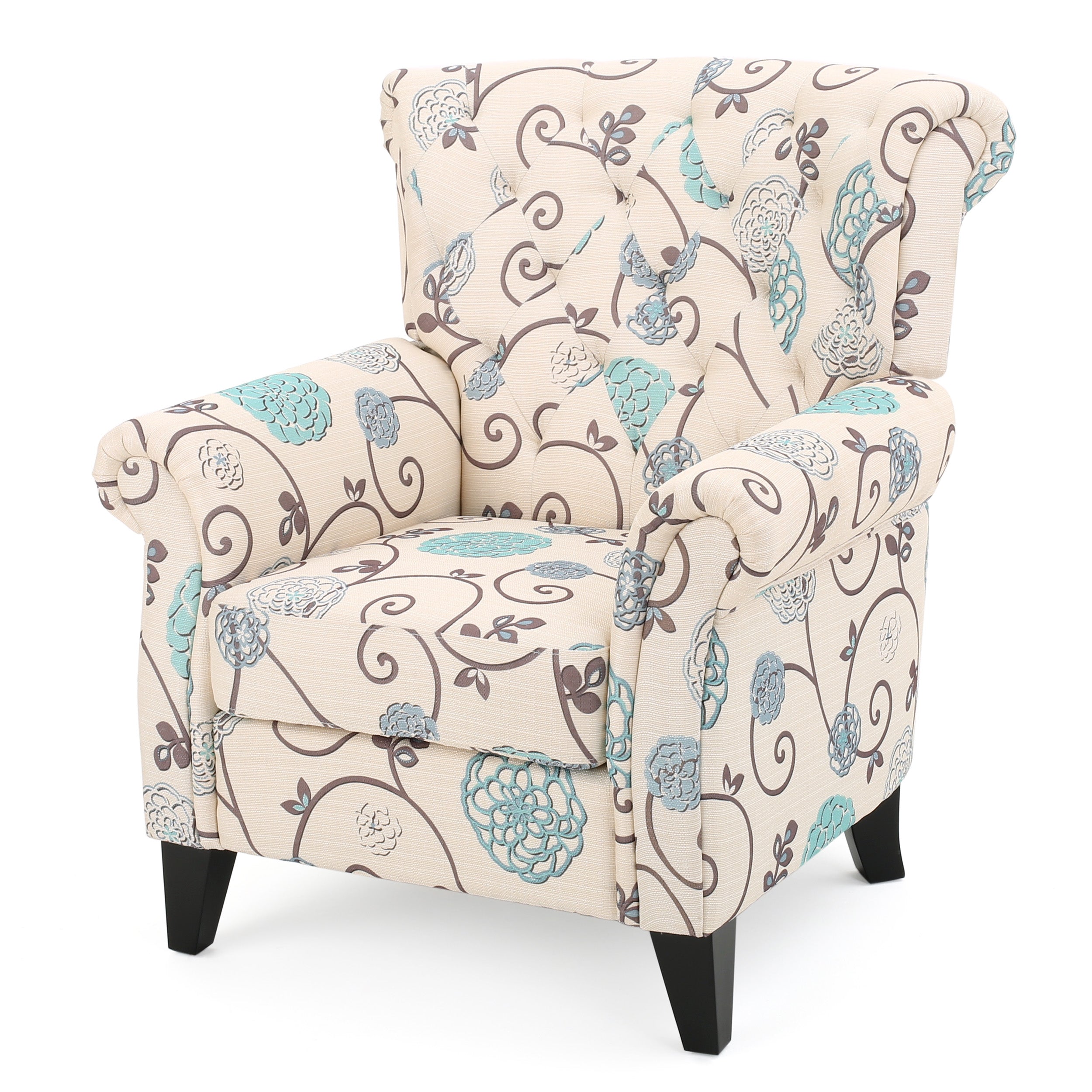 Solvang Floral Tufted Fabric Club Chair – GDFStudio