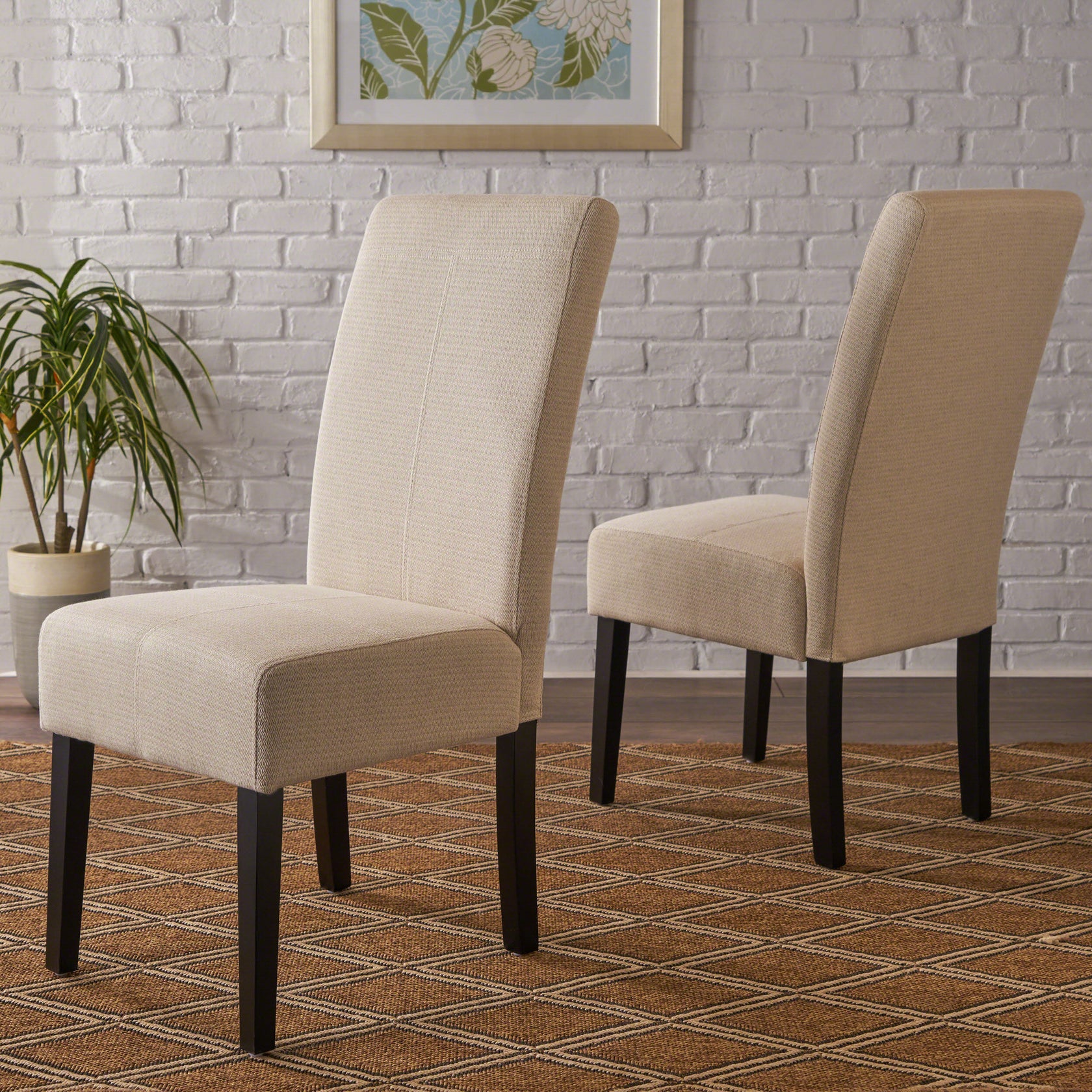 Araducan Beige Fabric Dining Chair (Set of 2) – GDFStudio