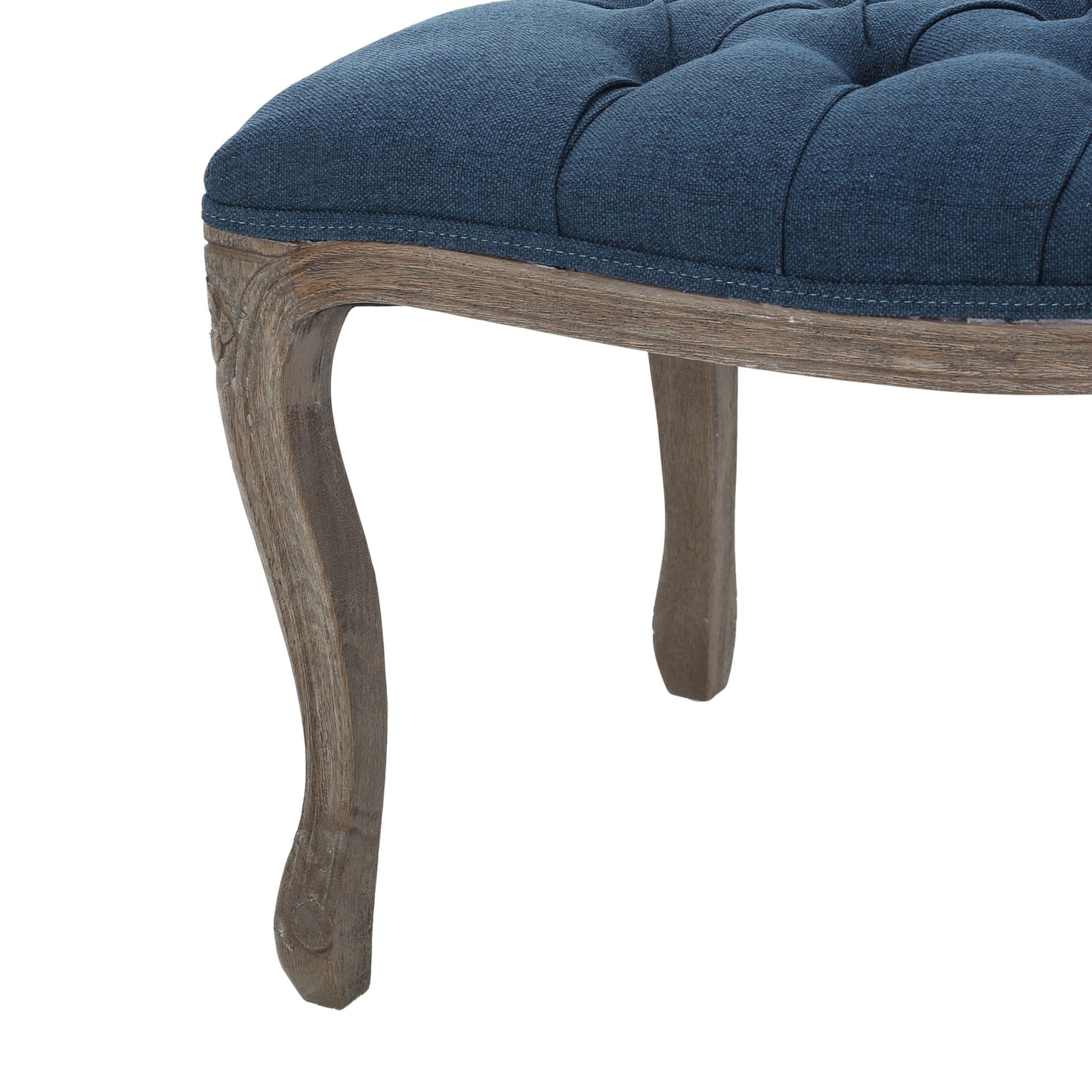 Tasette Traditional Button Tufted Fabric Bench