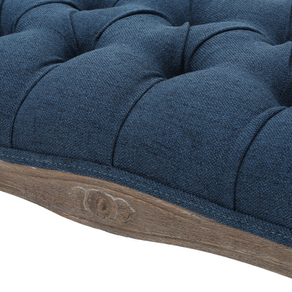 Tasette Traditional Button Tufted Fabric Bench
