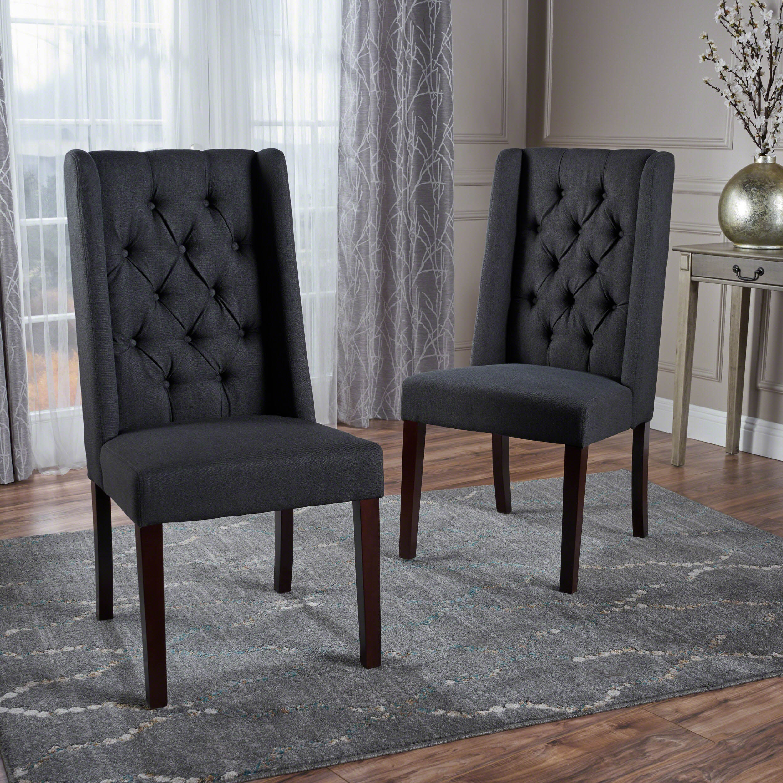 Tufted high best sale back dining chair