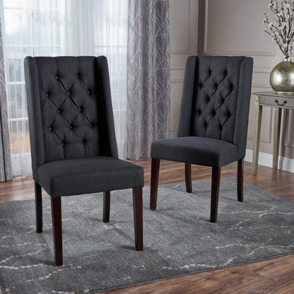 Billings Tufted Fabric High Back Dining Chairs (Set of 2)
