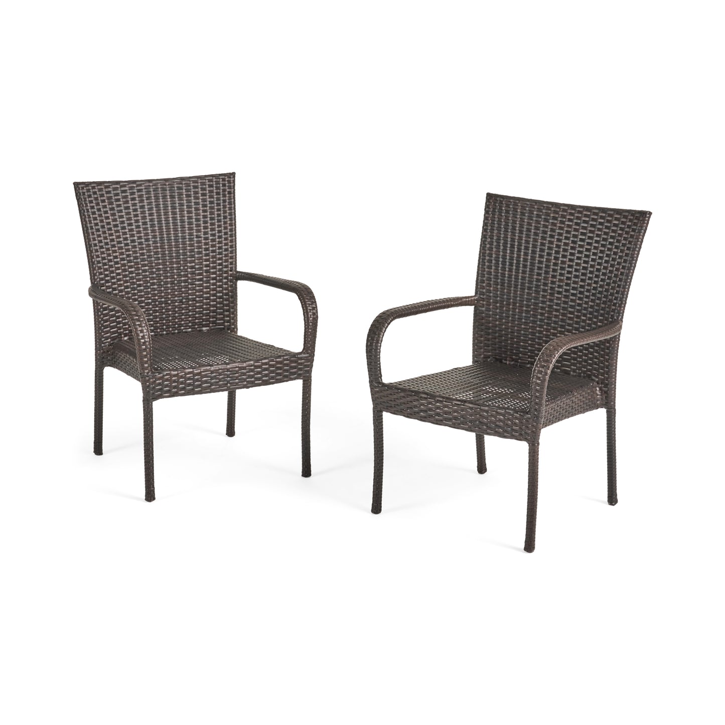 Ferndale Outdoor Contemporary Wicker Stacking Chairs