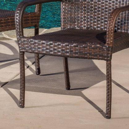 Ferndale Outdoor Contemporary Wicker Stacking Chairs