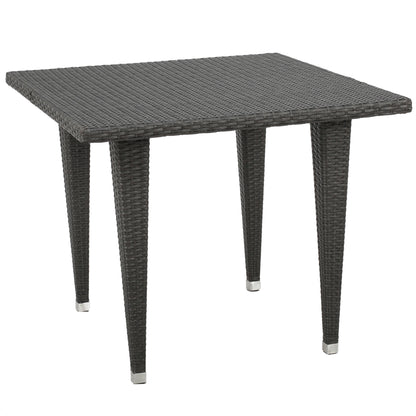 Alrol Contemporary Outdoor Patio Grey Polyethylene Square Table