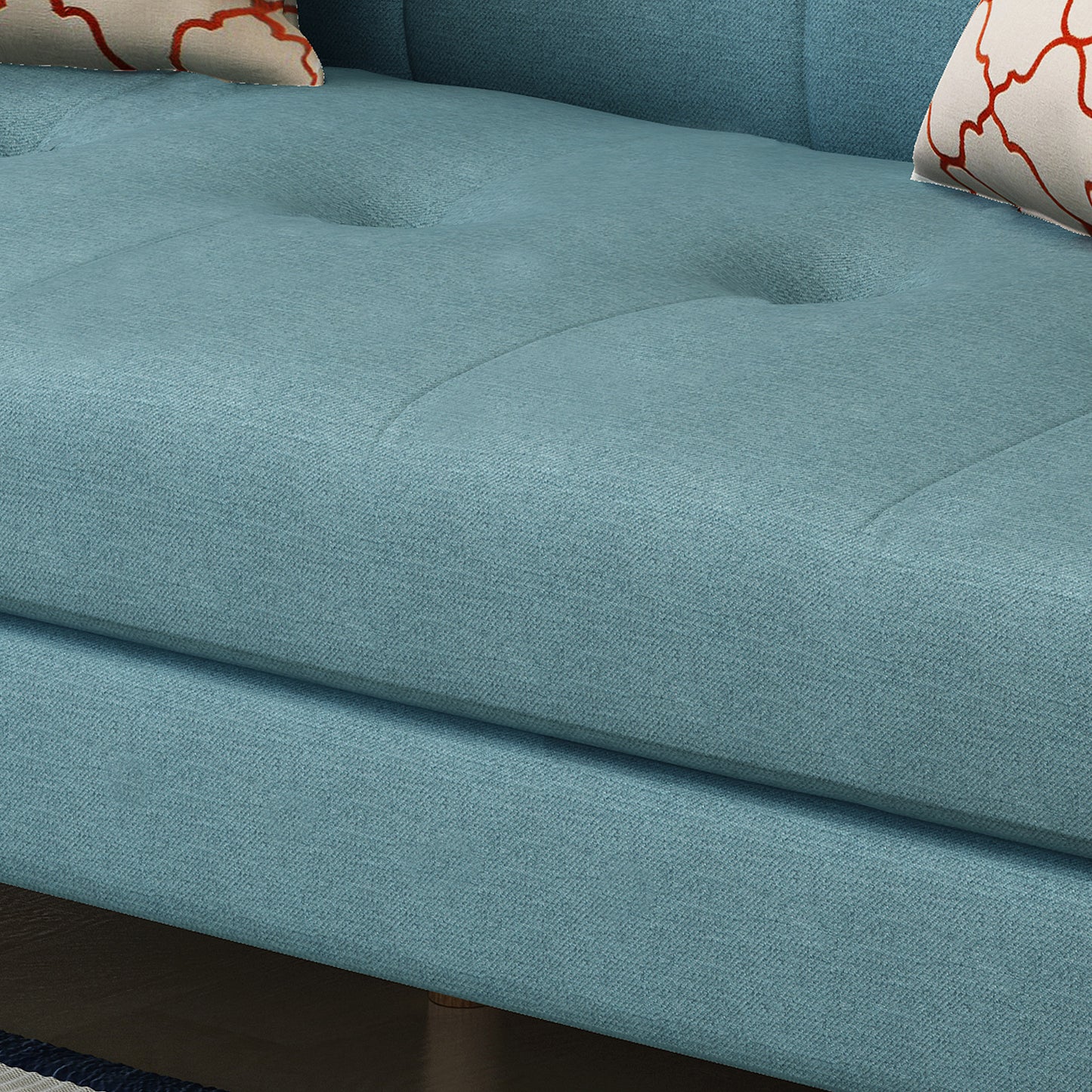 Angelica Mid-Century Modern Fabric Tufted Sofa