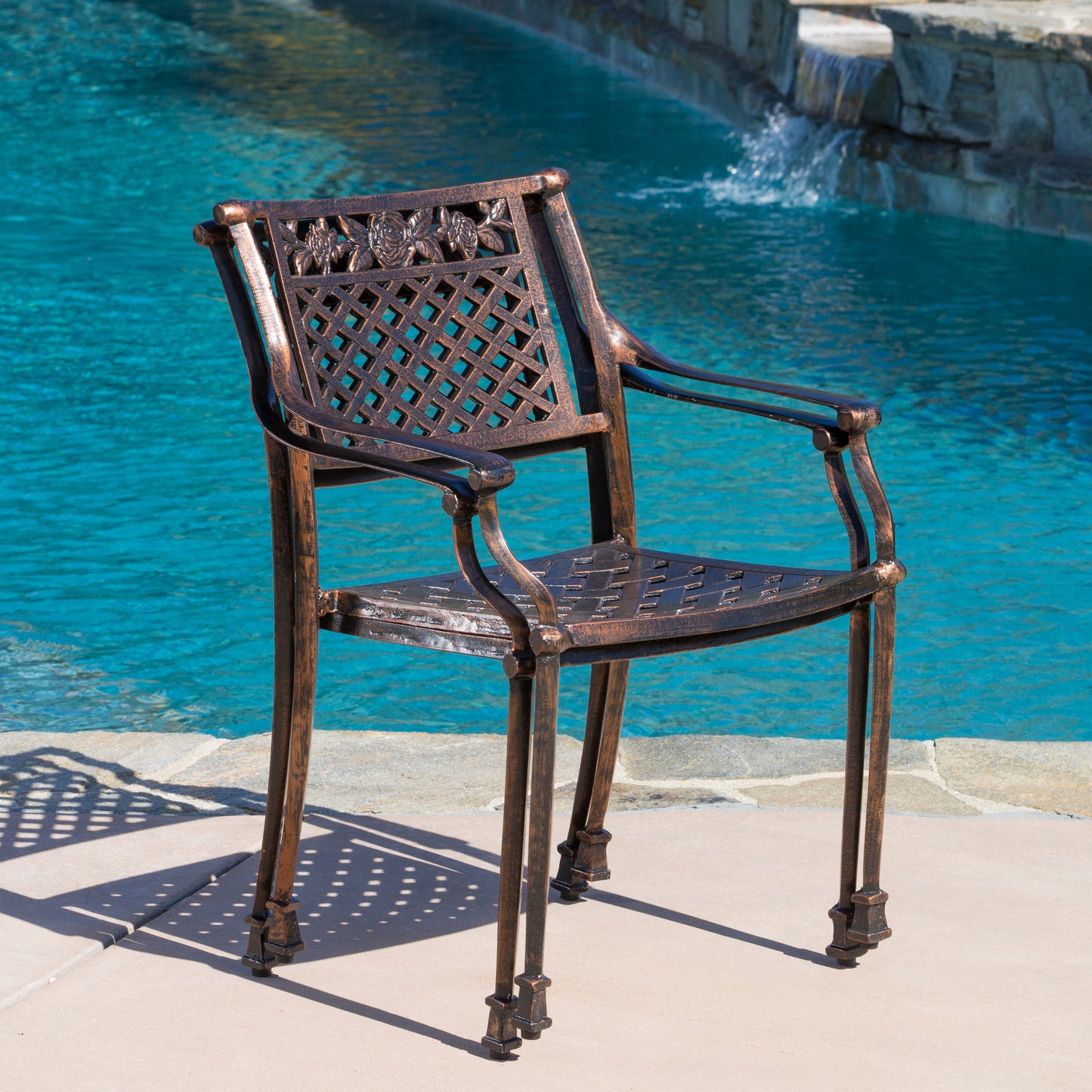 Sierra Outdoor Cast Aluminum Dining Chairs (Set of 2)