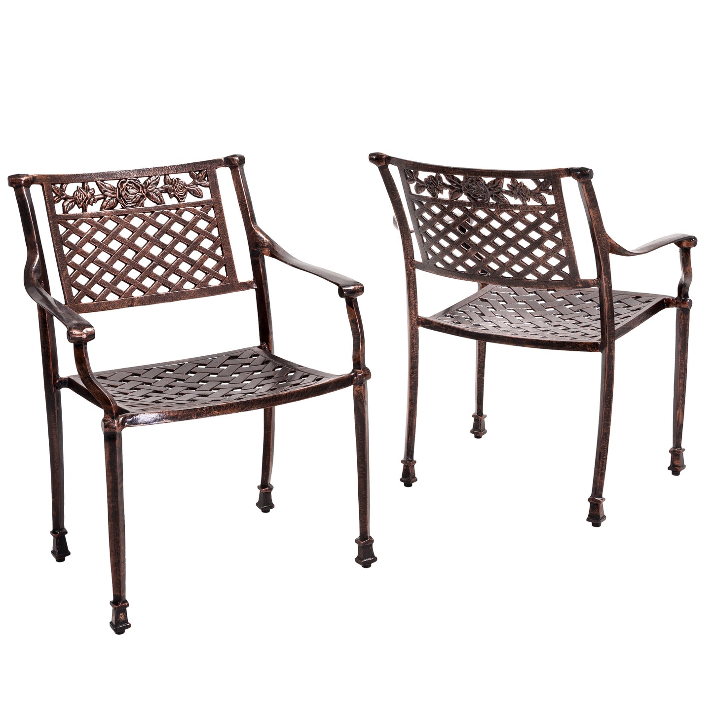 Sierra Outdoor Cast Aluminum Dining Chairs (Set of 2)