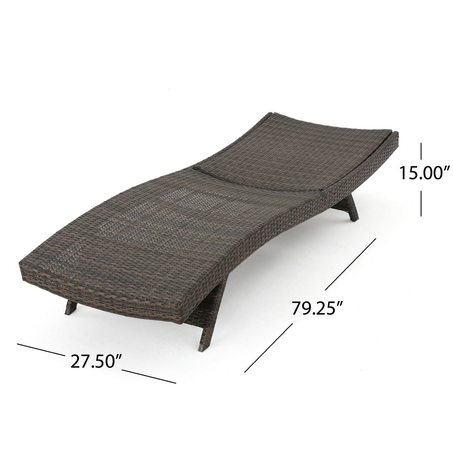 Thelma Outdoor Wicker Chaise Lounge w/ Aluminum Frame & Table