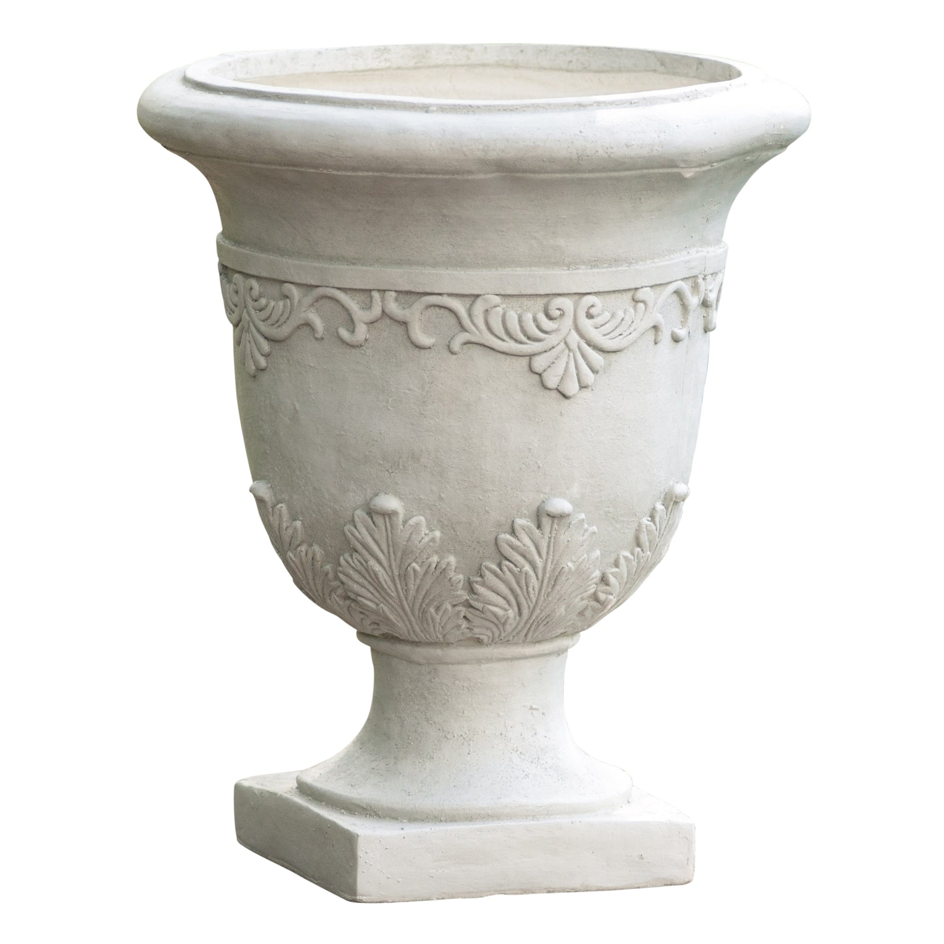 roman style plant pots Floriana Outdoor Traditional Roman White Lightweight Concrete Garden Planter Urn