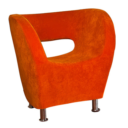 Salazar Modern Retro Orange Fabric Accent Chair with Stainless Steel Legs