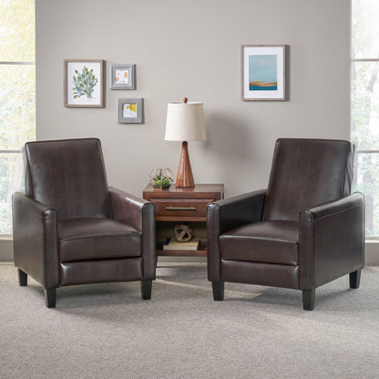 Olinda Contemporary Bonded Leather Recliner (Set of 2)