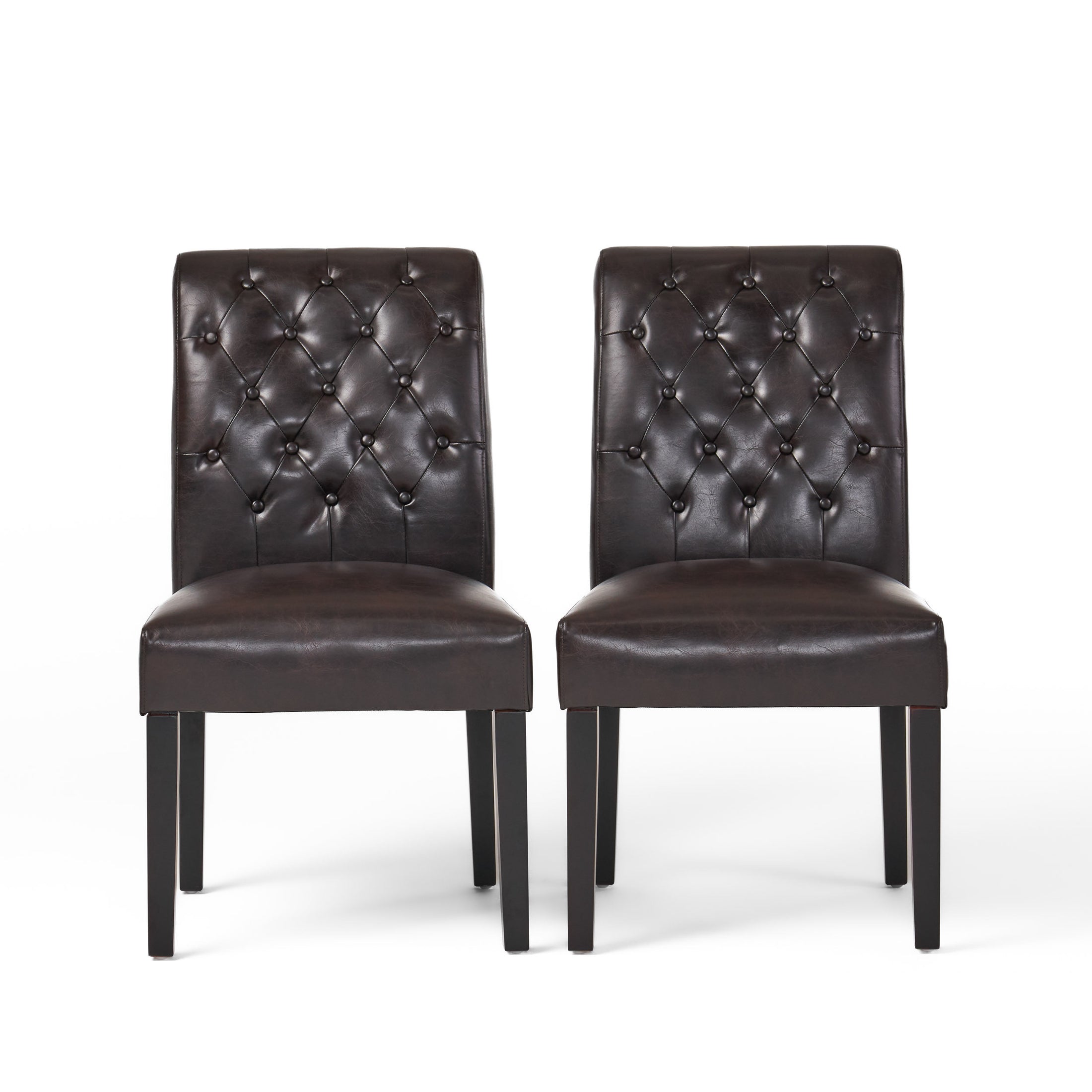 Elliston Leather Tufted Dining Chairs (Set of 2) – GDFStudio