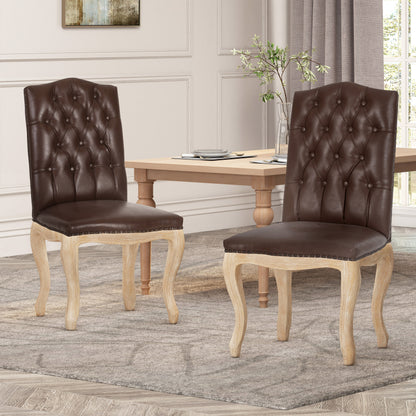 Cello Contemporary Faux Leather Dining Chairs, Set of 2