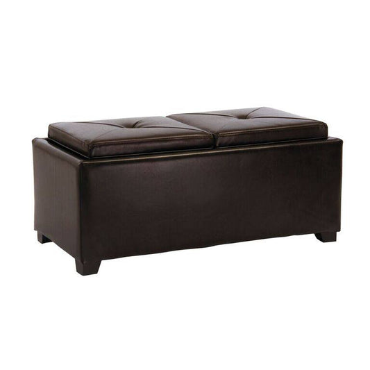 Kenwell 2-Tray-Top Storage Ottoman Coffee Table