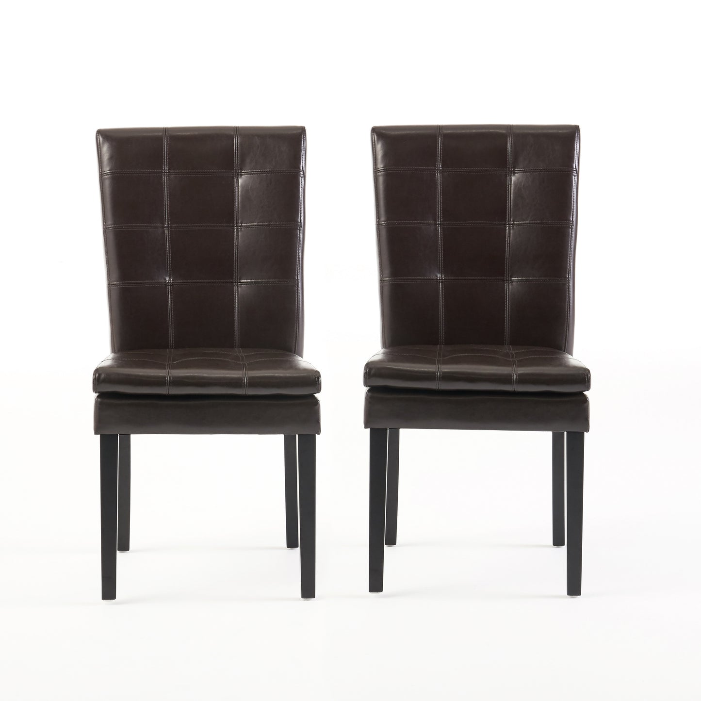 Barrington Contemporary Tufted Bonded Leather Dining Chairs (Set of 2)
