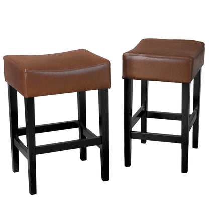 Duff 26-Inch Backless Leather Counter Stools (Set of 2)