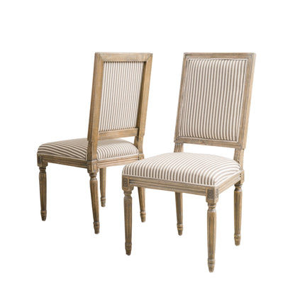 Martin Weathered Dark Coffee Stripe Dining Chairs (Set of 2)