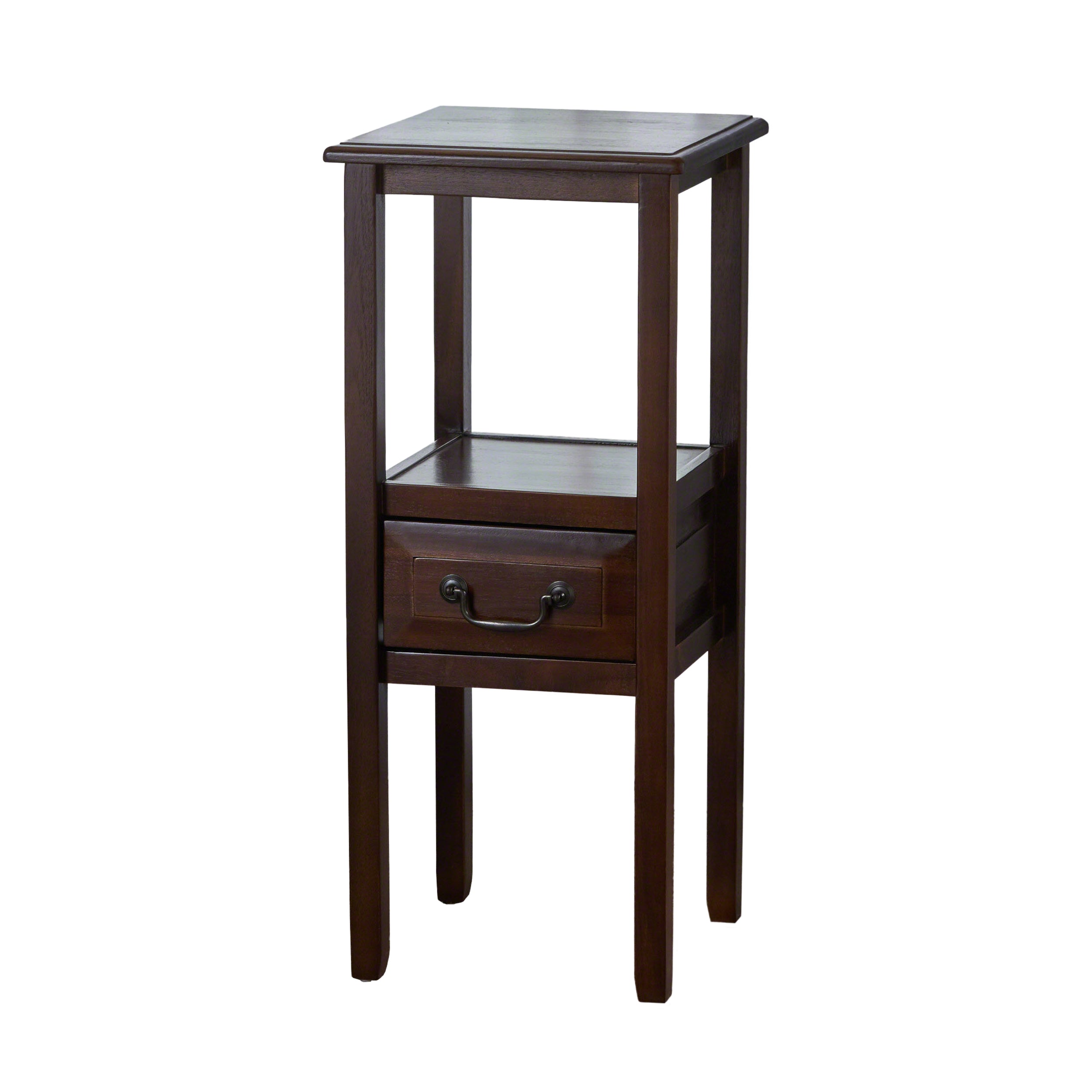 Noah Brown Mahogany Acacia Wood Accent Table w/ Bottom Drawer GDFStudio