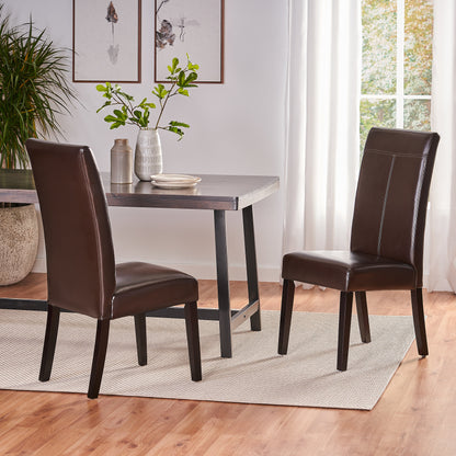 Fitzgerald Contemporary T-Stitch Upholstered Dining Chairs (Set of 2)