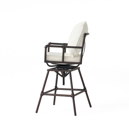 Varick Outdoor Adjustable Pipe Barstool with Cushions