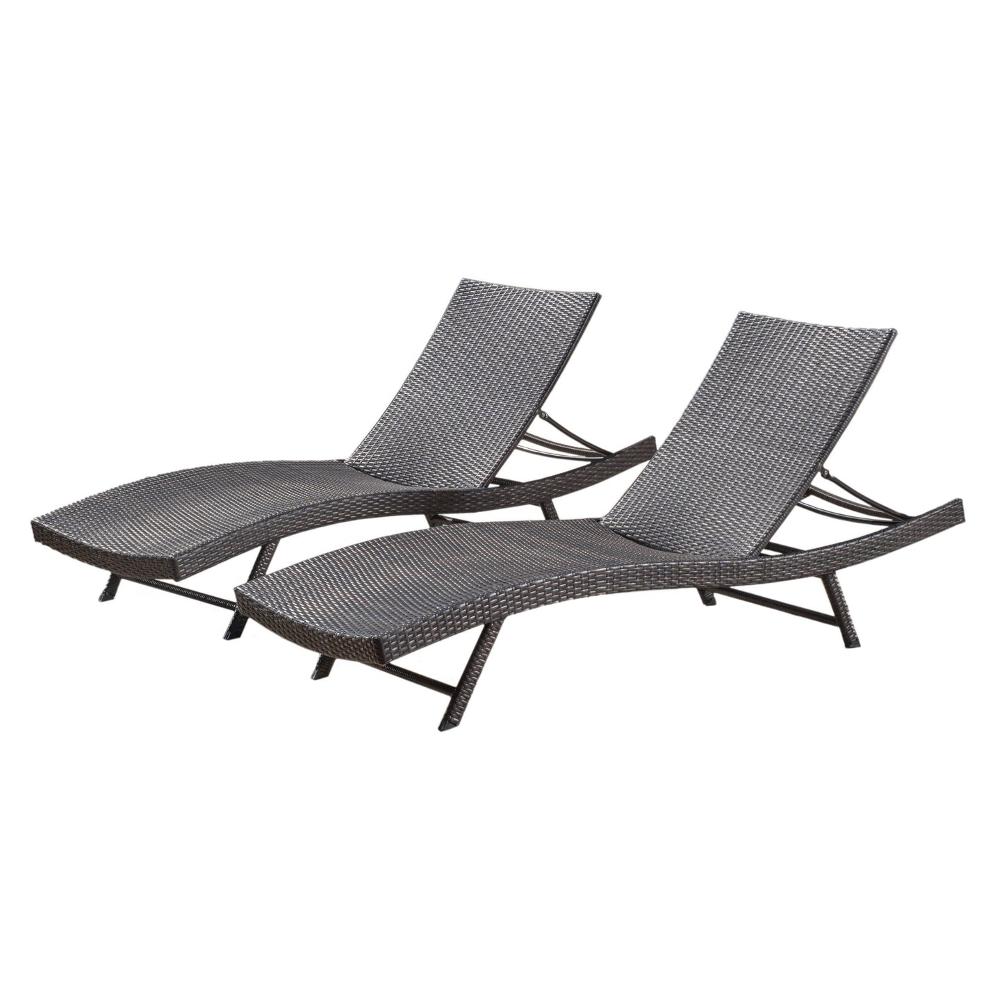 Eliana Outdoor Brown Wicker Adjustable Chaise Lounge Chair