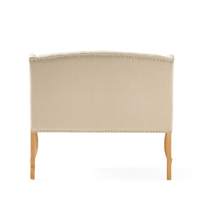 Eva French Country Style Tufted Beige Fabric Wingback Bench