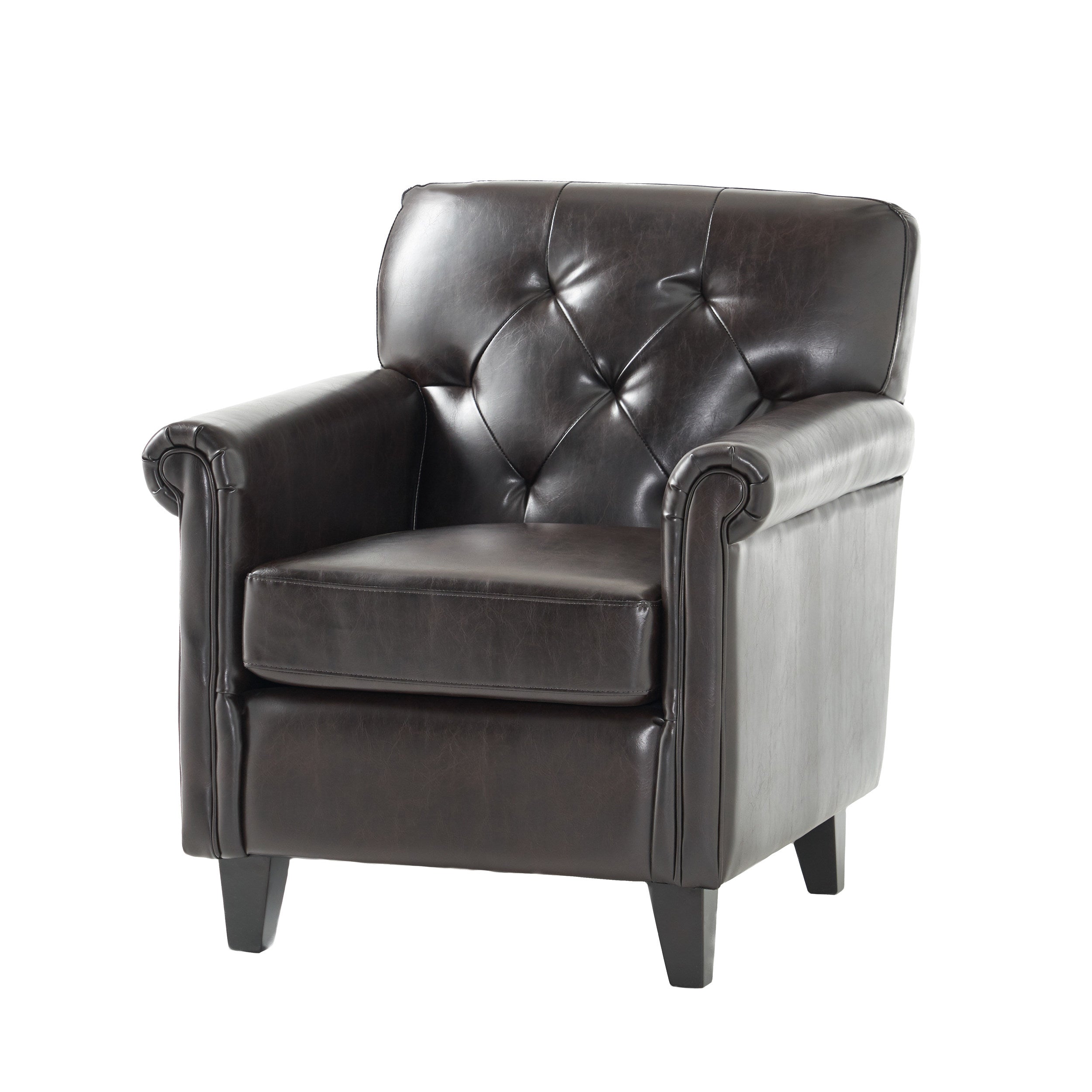 Rolled arm 2024 tufted chair