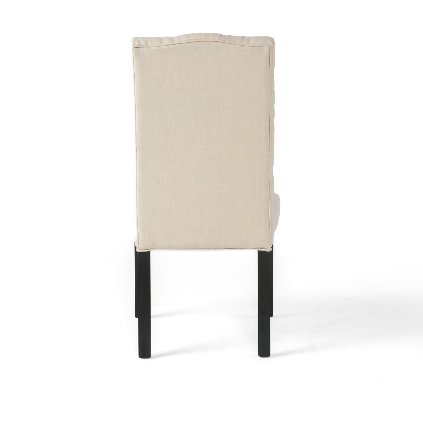 Prince Tufted Natural Plain Fabric Dining Chair (Set of 2)