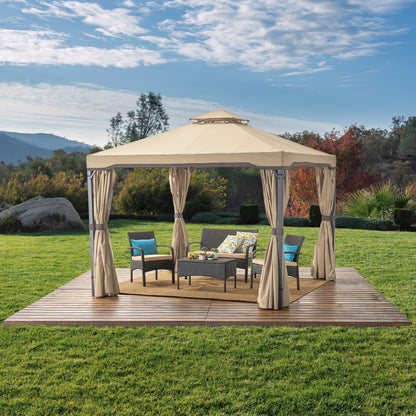 Sonoma Outdoor Curtains With Mosquito Netting 10 x 10 Foot Gazebo