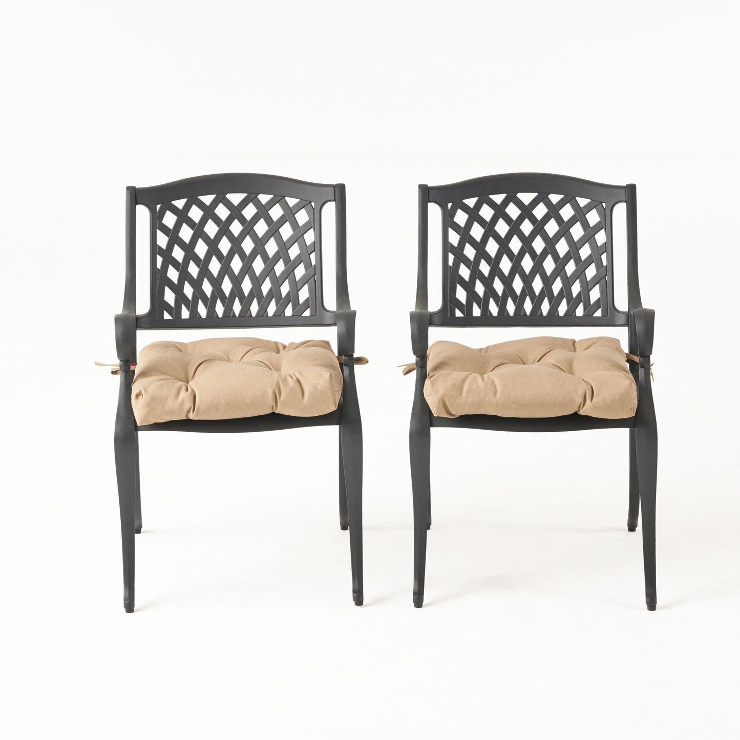 Hallandale Outdoor Dining Chair with Cushion (Set of 2)