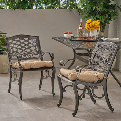 Laura Outdoor Dining Chair with Cushion (Set of 2)