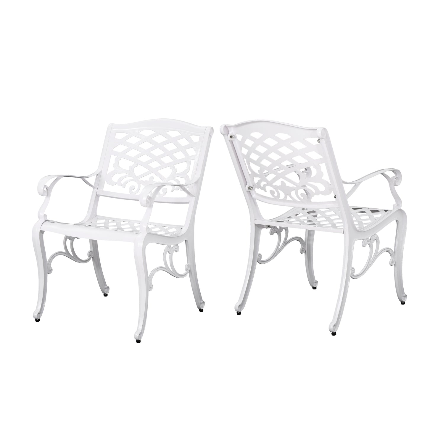 Tsa Outdoor Cast Aluminum Arm Chair (Set of 2) GDFStudio