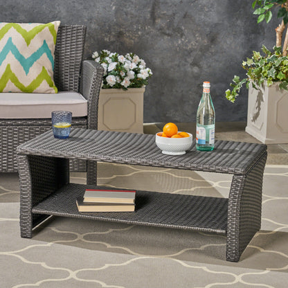 Justin Outdoor Wicker Coffee Table