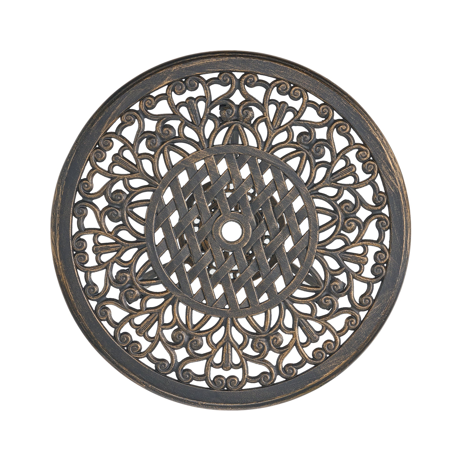 GDFStudio 3-Piece Outdoor Traditional Aluminum Cast Bistro Bronze – Modena Set